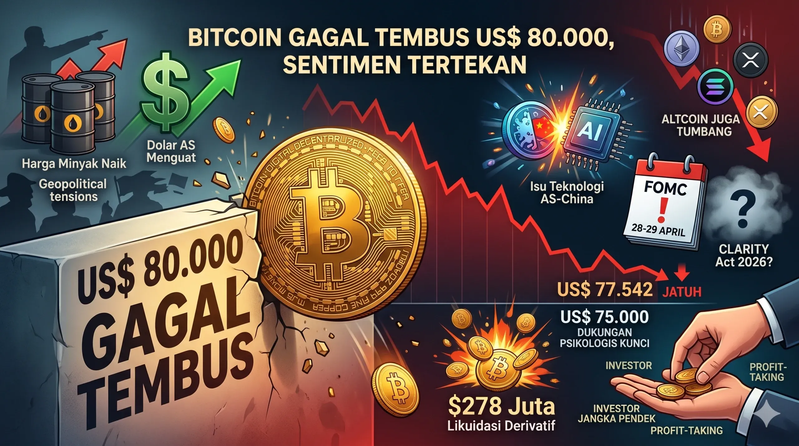Bitcoin Tergelincir! Gagal Bertahan di US$65.000, Investor Cemas?
